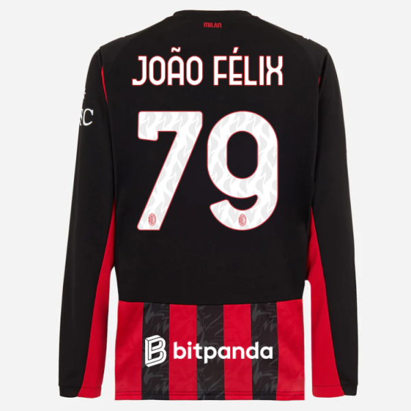 milan long sleeve home 202526 jersey – 79 joão félix Collection – Official AC Milan Kits Collection - Official AC Milan Kits