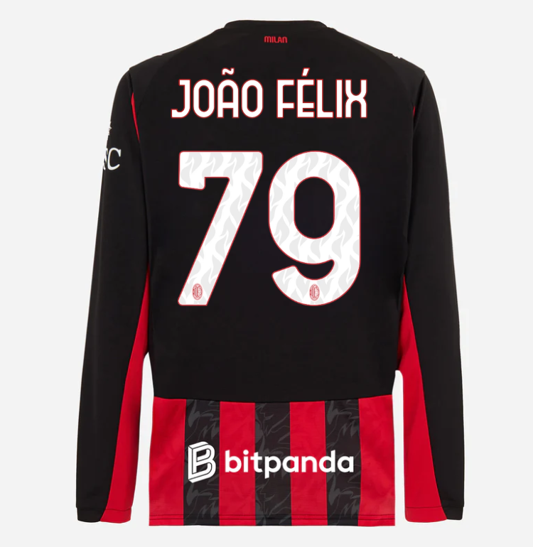 milan long sleeve home 202526 jersey – 79 joão félix Collection – Official AC Milan Kits Collection - Official AC Milan Kits
