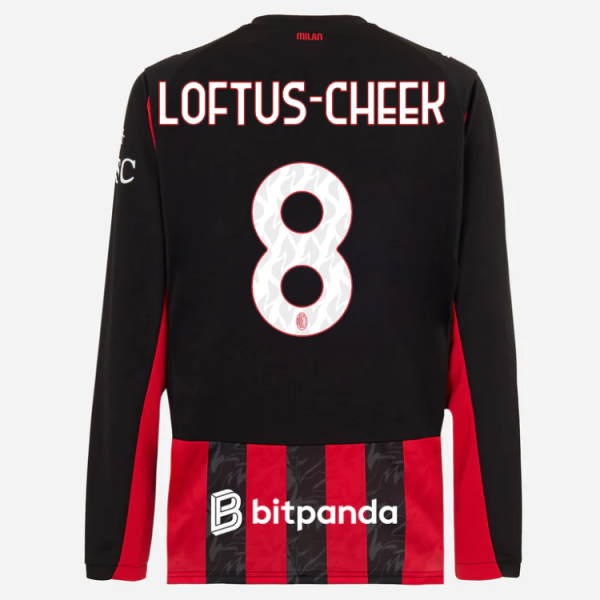 milan long sleeve home 202526 jersey – 8 ruben loftus-cheek Collection – Official AC Milan Kits Collection - Official AC Milan Kits