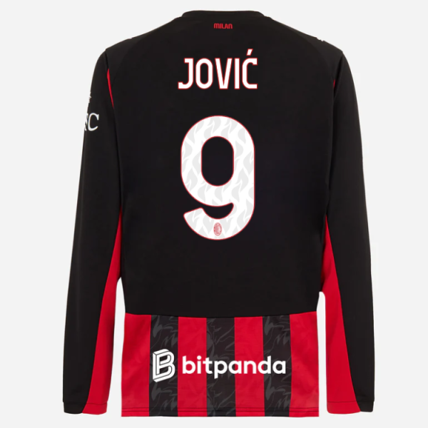 milan long sleeve home 202526 jersey – 9 luka jović Collection – Official AC Milan Kits Collection - Official AC Milan Kits