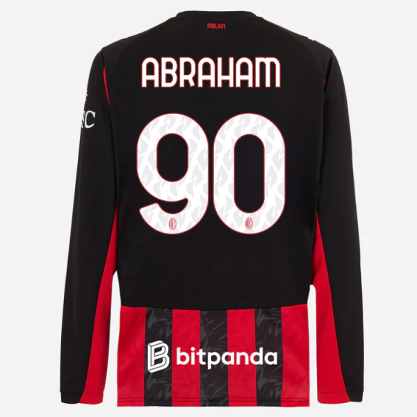 milan long sleeve home 202526 jersey – 90 tammy abraham Collection – Official AC Milan Kits Collection - Official AC Milan Kits