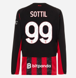 milan long sleeve home 202526 jersey – 99 riccardo sottil Collection – Official AC Milan Kits Collection - Official AC Milan Kits
