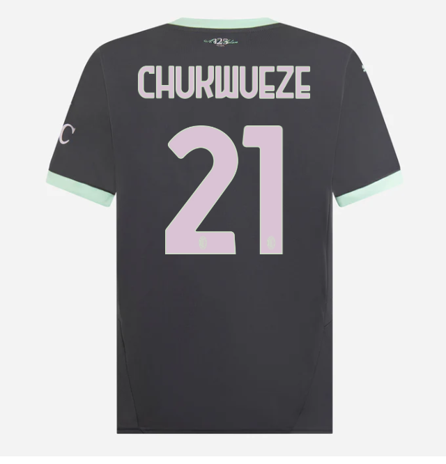 milan third 202425 jersey – 21 samuel chukwueze Collection - Official AC Milan Kits