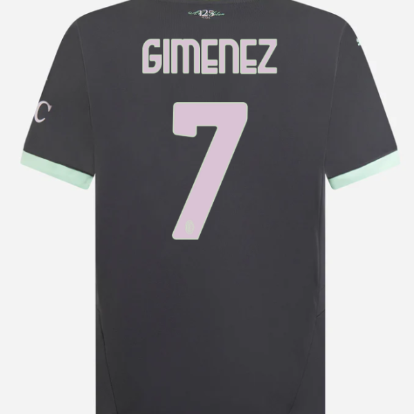 milan third 202425 jersey – 7 santiago gimenez Collection – Official AC Milan Kits Collection - Official AC Milan Kits