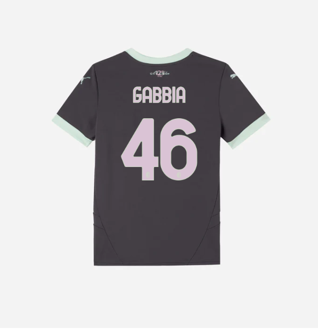 milan third 202425 kids jersey – 46 matteo gabbia Collection – Official AC Milan Kits Collection - Official AC Milan Kits