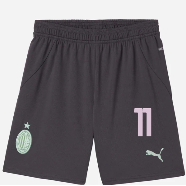 milan third 202425 kids shorts – 11 christian pulisic Collection – Official AC Milan Kits Collection - Official AC Milan Kits