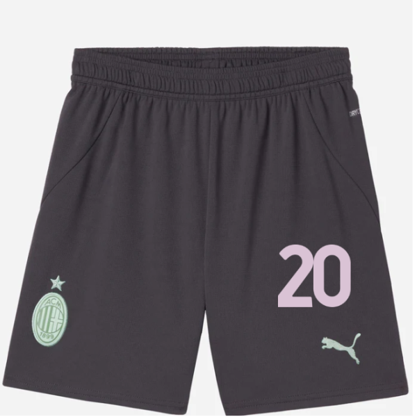 milan third 202425 kids shorts – 20 alejandro jimenez Collection – Official AC Milan Kits Collection - Official AC Milan Kits