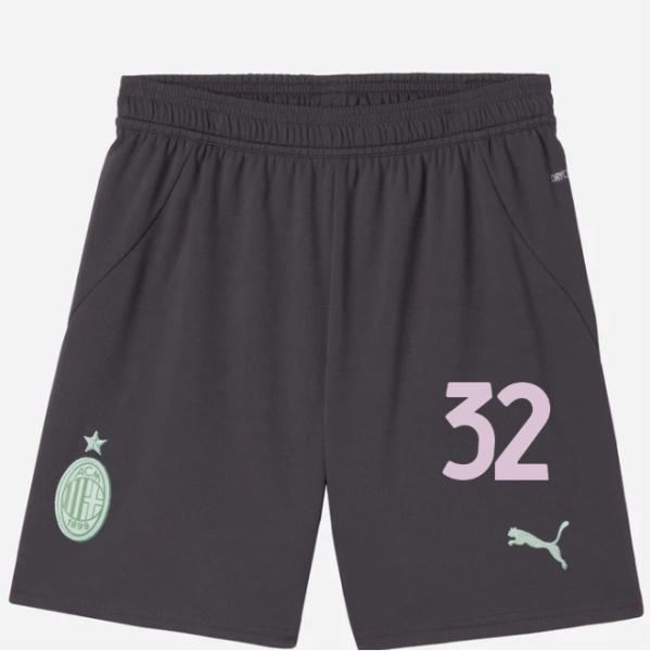 milan third 202425 kids shorts – 32 tommaso pobega Collection – Official AC Milan Kits Collection - Official AC Milan Kits