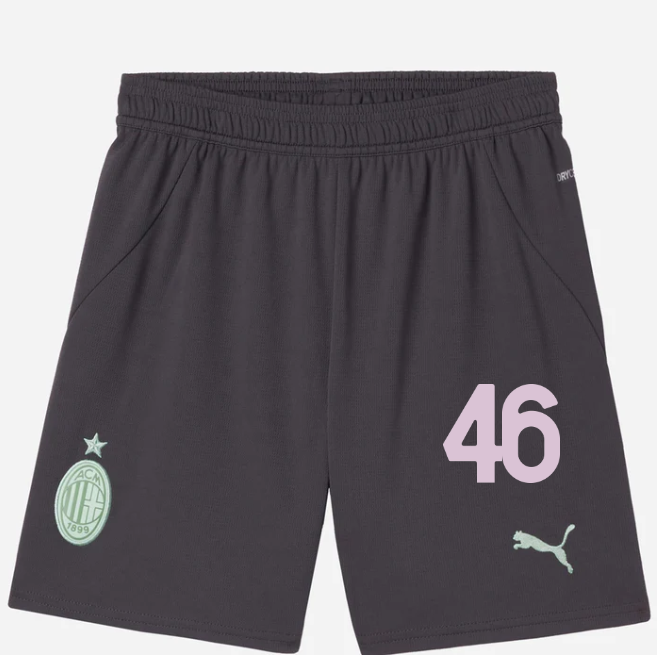 milan third 202425 kids shorts – 46 matteo gabbia Collection – Official AC Milan Kits Collection - Official AC Milan Kits