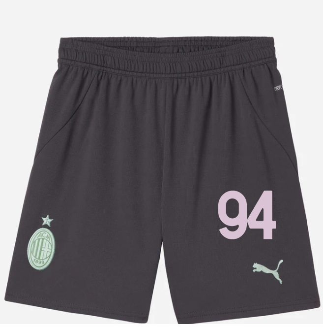 milan third 202425 kids shorts – 94 yacine adli Collection – Official AC Milan Kits Collection - Official AC Milan Kits