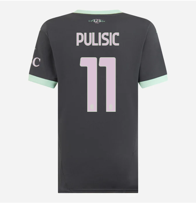 milan third 202425 woman jersey – 11 christian pulisic Collection – Official AC Milan Kits Collection - Official AC Milan Kits