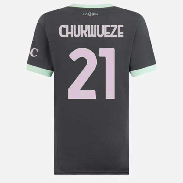 milan third 202425 woman jersey – 21 samuel chukwueze Collection – Official AC Milan Kits Collection - Official AC Milan Kits