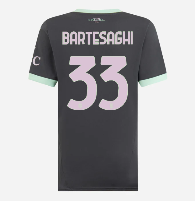 milan third 202425 woman jersey – 33 davide bartesaghi Collection – Official AC Milan Kits Collection - Official AC Milan Kits