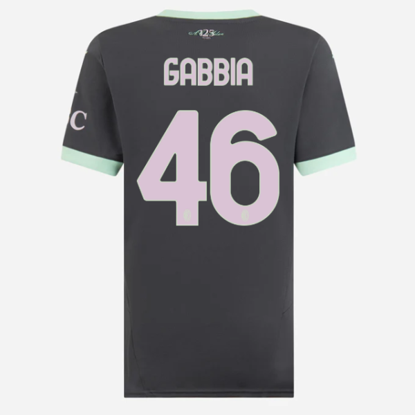 milan third 202425 woman jersey – 46 matteo gabbia Collection – Official AC Milan Kits Collection - Official AC Milan Kits