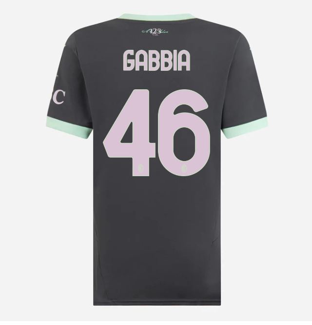 milan third 202425 woman jersey – 46 matteo gabbia Collection – Official AC Milan Kits Collection - Official AC Milan Kits