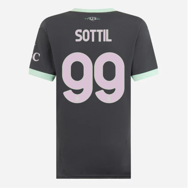 milan third 202425 woman jersey – 99 riccardo sottil Collection – Official AC Milan Kits Collection - Official AC Milan Kits
