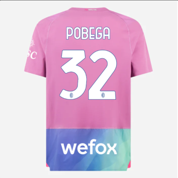 milan third authentic 202324 jersey – 32 tommaso pobega Collection – Official AC Milan Kits Collection - Official AC Milan Kits