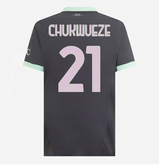 milan third authentic 202425 jersey – 21 samuel chukwueze Collection – Official AC Milan Kits Collection - Official AC Milan Kits