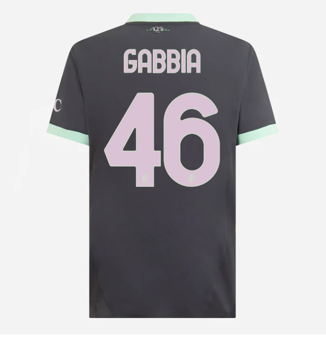 milan third authentic 202425 jersey – 46 matteo gabbia Collection – Official AC Milan Kits Collection - Official AC Milan Kits