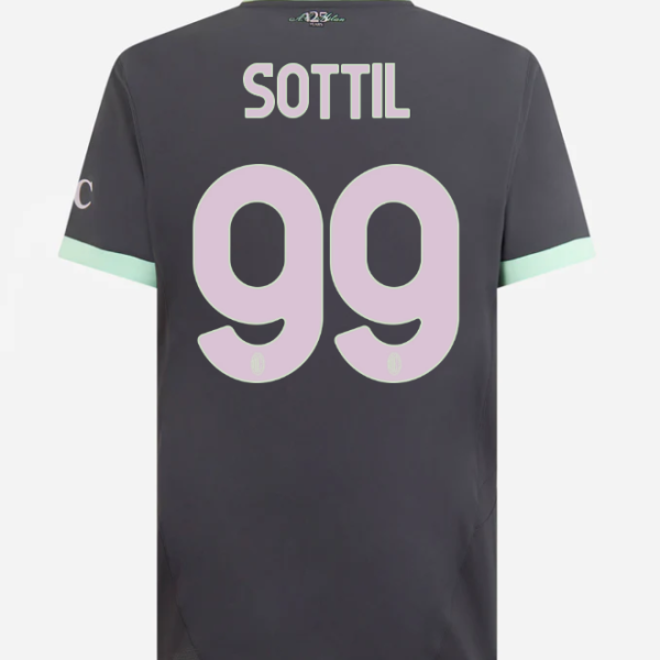 milan third authentic 202425 jersey – 99 riccardo sottil Collection – Official AC Milan Kits Collection - Official AC Milan Kits