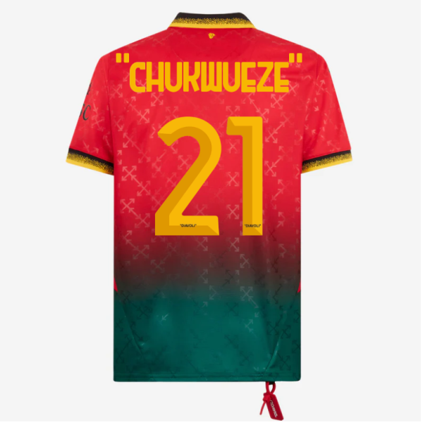 red jersey puma x ac milan x off-white 202425 – 21 samuel chukwueze Collection – Official AC Milan Kits Collection - Official AC Milan Kits