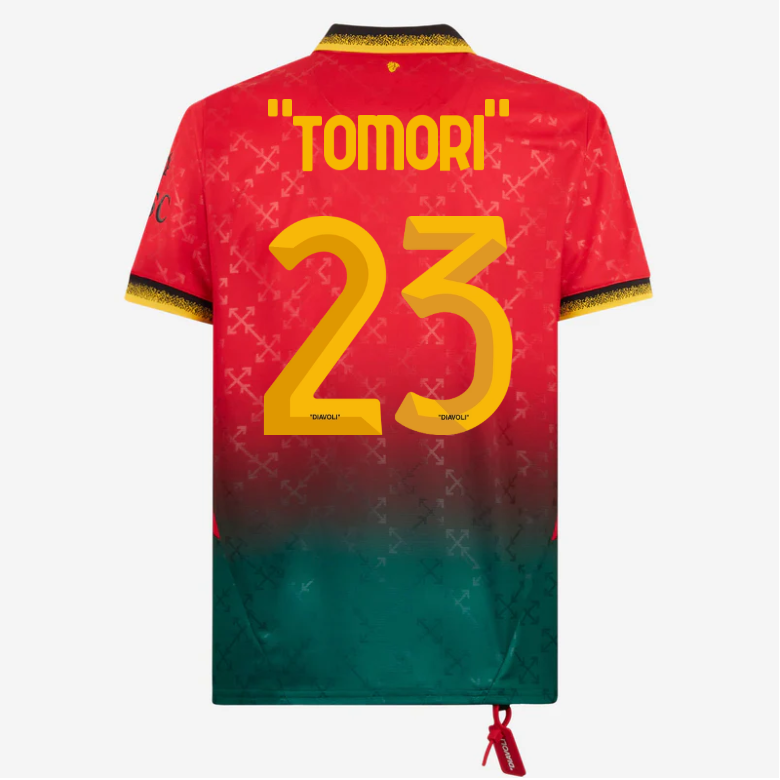 red jersey puma x ac milan x off-white 202425 – 23 fikayo tomori Collection – Official AC Milan Kits Collection - Official AC Milan Kits