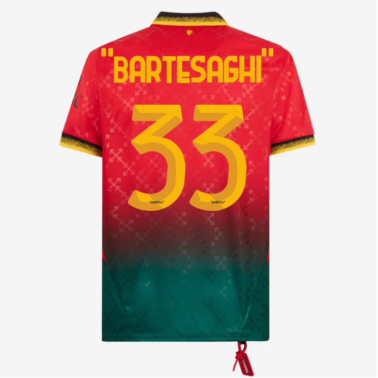 red jersey puma x ac milan x off-white 202425 – 33 davide bartesaghi Collection – Official AC Milan Kits Collection - Official AC Milan Kits