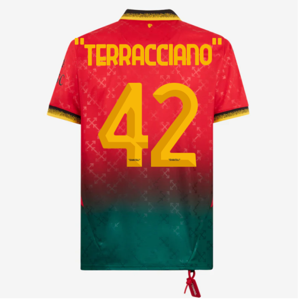 red jersey puma x ac milan x off-white 202425 – 42 filippo terracciano Collection – Official AC Milan Kits Collection - Official AC Milan Kits