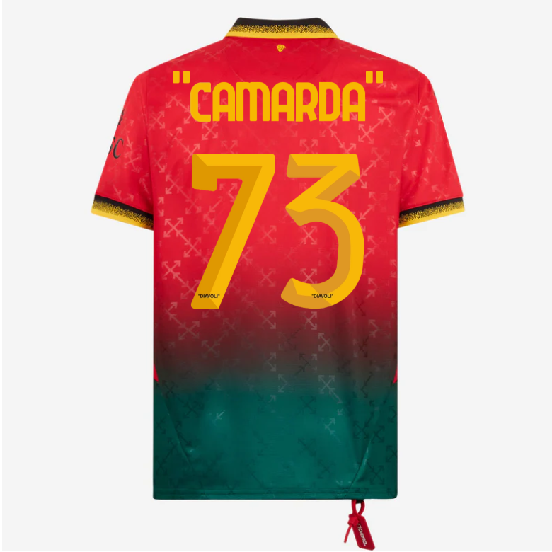 red jersey puma x ac milan x off-white 202425 – 73 francesco camarda Collection – Official AC Milan Kits Collection - Official AC Milan Kits