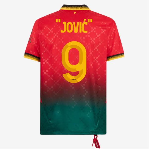 red jersey puma x ac milan x off-white 202425 – 9 luka jović Collection – Official AC Milan Kits Collection - Official AC Milan Kits