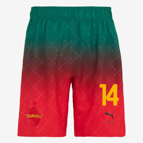 red shorts puma x ac milan x off-white 202425 – 14 tijjani reijnders Collection – Official AC Milan Kits Collection - Official AC Milan Kits