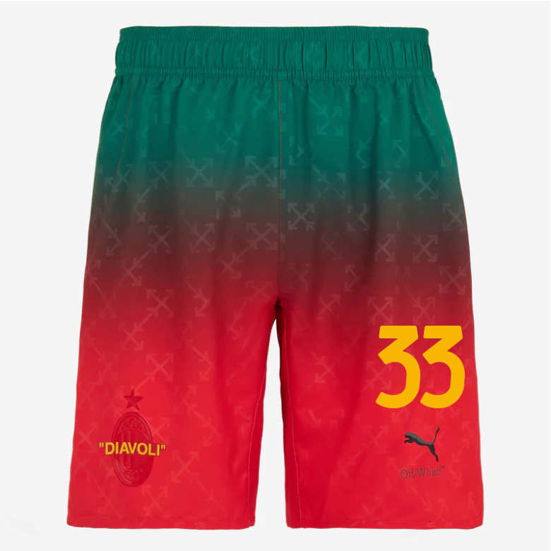 red shorts puma x ac milan x off-white 202425 – 33 davide bartesaghi Collection – Official AC Milan Kits Collection - Official AC Milan Kits