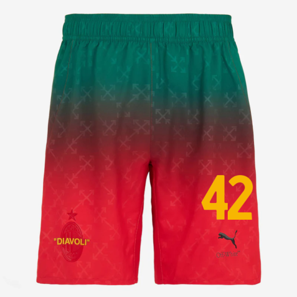 red shorts puma x ac milan x off-white 202425 – 42 filippo terracciano Collection – Official AC Milan Kits Collection - Official AC Milan Kits