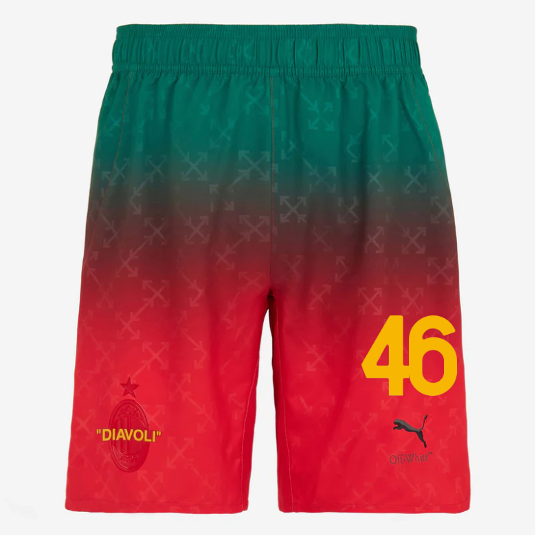 red shorts puma x ac milan x off-white 202425 – 46 matteo gabbia Collection – Official AC Milan Kits Collection - Official AC Milan Kits