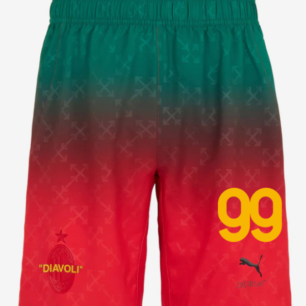 red shorts puma x ac milan x off-white 202425 – 99 riccardo sottil Collection – Official AC Milan Kits Collection - Official AC Milan Kits