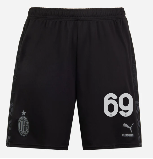 shorts ac milan x pleasures 202324 – dark version – 69 lapo maria nava Collection – Official AC Milan Kits Collection - Official AC Milan Kits
