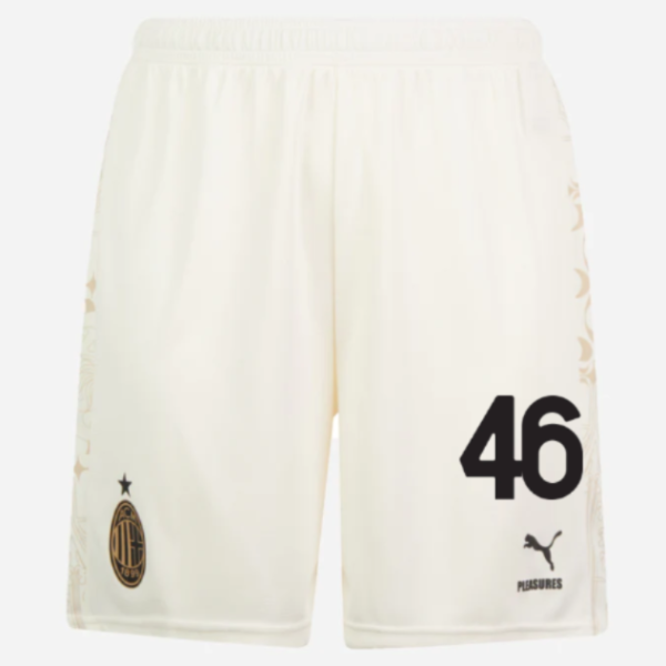 shorts ac milan x pleasures 202324 – light version white – 46 matteo gabbia Collection – Official AC Milan Kits Collection - Official AC Milan Kits