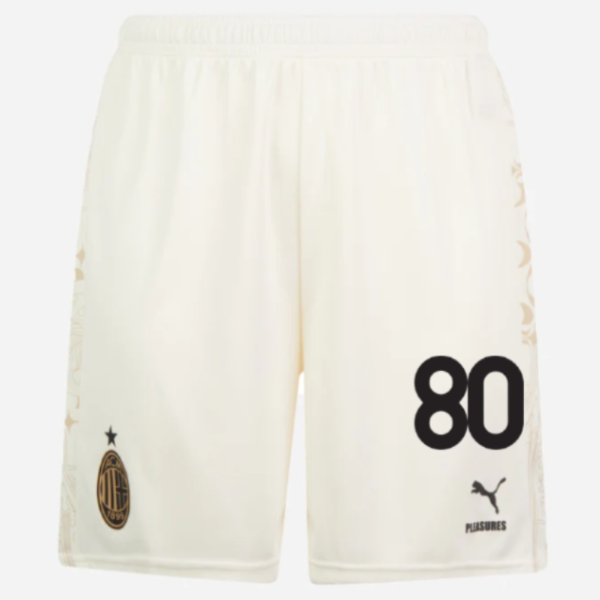 shorts ac milan x pleasures 202324 – light version white – 80 yunus musah Collection – Official AC Milan Kits Collection - Official AC Milan Kits