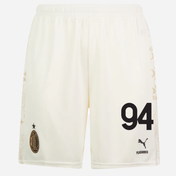 shorts ac milan x pleasures 202324 – light version white – 94 yacine adli Collection – Official AC Milan Kits Collection - Official AC Milan Kits